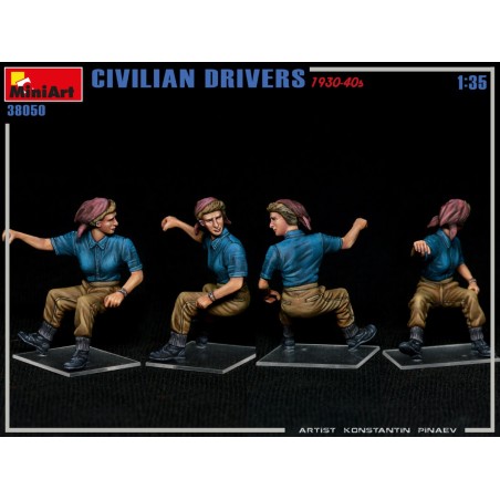 CIVILIAN DRIVERS 1930-40s. Escala 1:35. Marca Miniart. Ref: 38050.