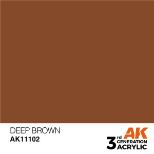 Acrílicos de 3rd Generación, DEEP BROWN – INTENSE. Bote 17 ml. Marca Ak-Interactive. Ref: Ak11102.