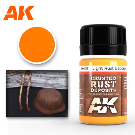 Lavado óxido claro depositos, LIGHT RUST DEPOSITS Bote de 35 ml. Marca AK Interactive. Ref: AK4111.