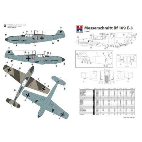 Messerschmitt Bf 109 E-3. Escala 1:32. Marca Hobby 2000. Ref: 32004.