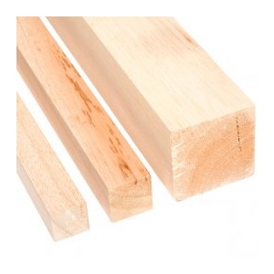 Listón cuadrado madera de balsa 4 x 4 x 1000 mm. 1 ud. Marca Dismoer. Ref: 35414.