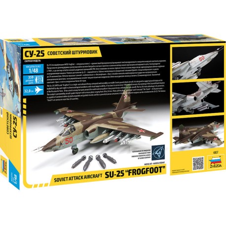 Soviet Attack Aircraft Su-25 "Frogfoot". Escala 1:48. Marca Zvezda. Ref: 4807.