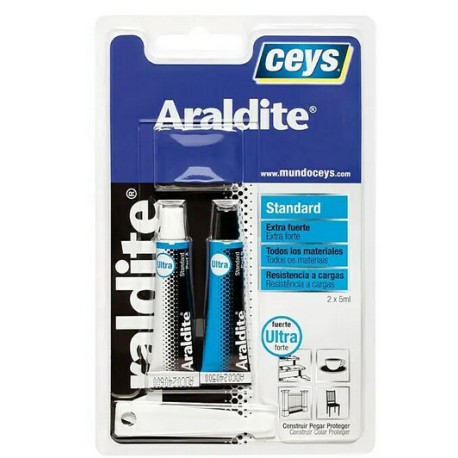 Araldite resina epoxi de 2 componentes Araldite Standard, Marca Ceys, formato tubo.