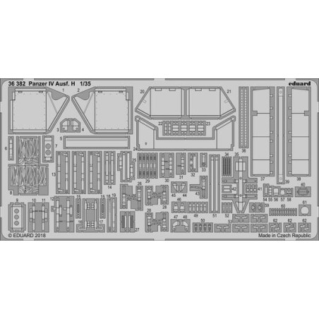 Fotograbado Panzer IV Ausf. H, Escala: 1:35. Marca Eduard. Ref: BIG3591.