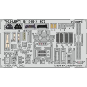 Bf 109E-3 juego PE, Escala: 1:72. Marca Eduard. Ref: 7032.