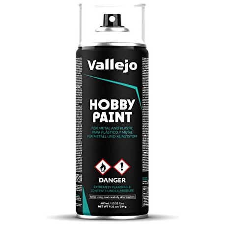 Surface Primer, Imprimación Dunkelgrau, panzer grey. Spray 400 ml. Marca Vallejo. Ref: 28002.