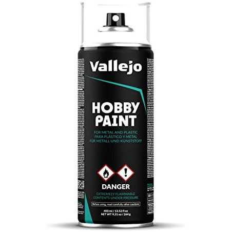 Surface Primer, Imprimación Dunkelgrau, panzer grey. Spray 400 ml. Marca Vallejo. Ref: 28002.