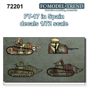 Calcas  FT-17 en España. Escala 1:72. Marca Fcmodeltips. Ref: 72201.
