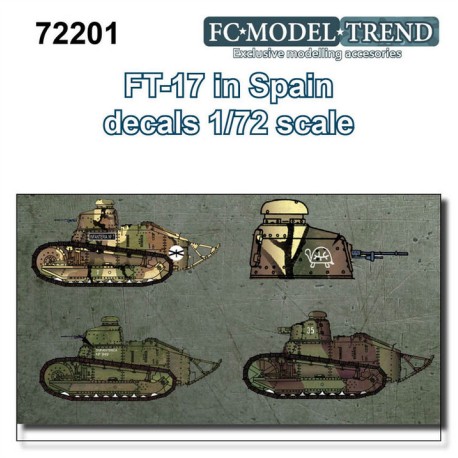Calcas  FT-17 en España. Escala 1:72. Marca Fcmodeltips. Ref: 72201.