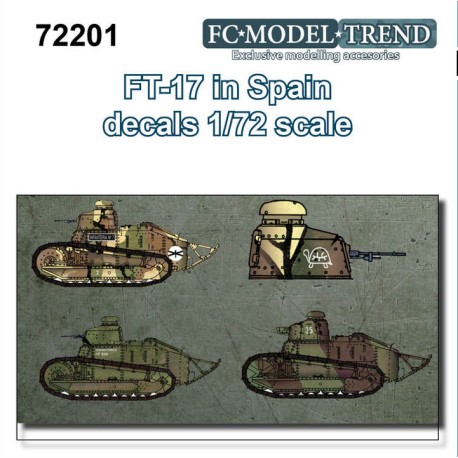 Calcas  FT-17 en España. Escala 1:72. Marca Fcmodeltips. Ref: 72201.