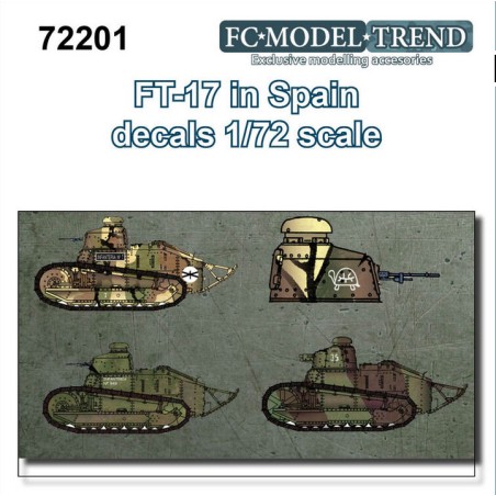 Calcas  FT-17 en España. Escala 1:72. Marca Fcmodeltips. Ref: 72201.