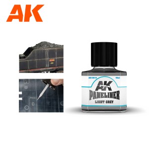 Paneliner Gris Claro. Bote de 40 ml. Marca AK Interactive. Ref: AK12019.