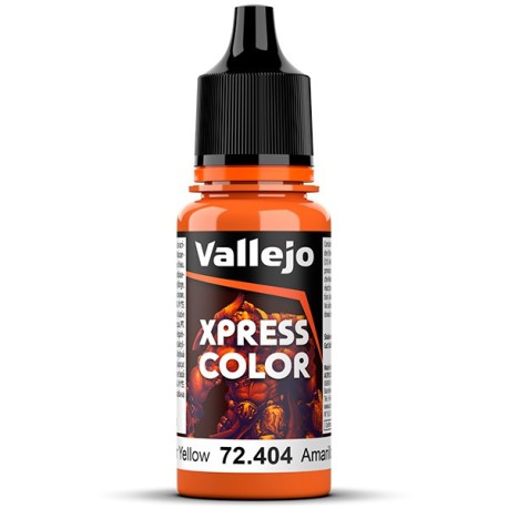 Acrílico Game Xpress Color, Color Amarillo Nuclear. NEW. Bote 18 ml. Marca Vallejo. Ref: 72.404, 72404.