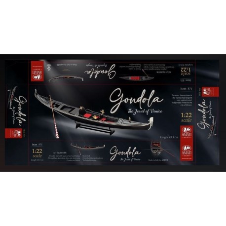 Góndola Veneciana, escala 1:22. Marca Amati. Ref: A571.