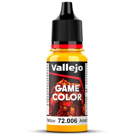 Acrilico Game Color, Amarillo Soleado. Bote 17 ml. Marca Vallejo. Ref: 72.006.