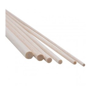 Listón redondo madera de balsa 8 x 1000 mm. 1 ud. Marca Dismoer. Ref: 35444.