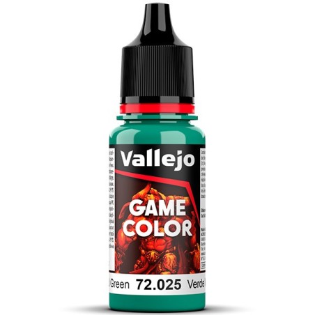 Acrilico Game Color, Verde Malicioso. New. Bote 18 ml. Marca Vallejo. Ref: 72.025, 72025.