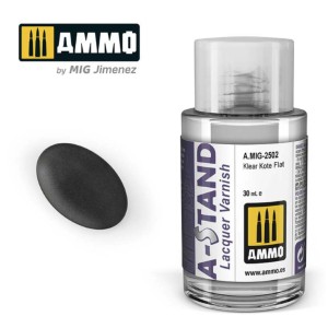 A-STAND Barniz Mate. Bote de 30 ml. Marca Ammo of Mig Jimenez. Ref: AMIG2502, 2502.