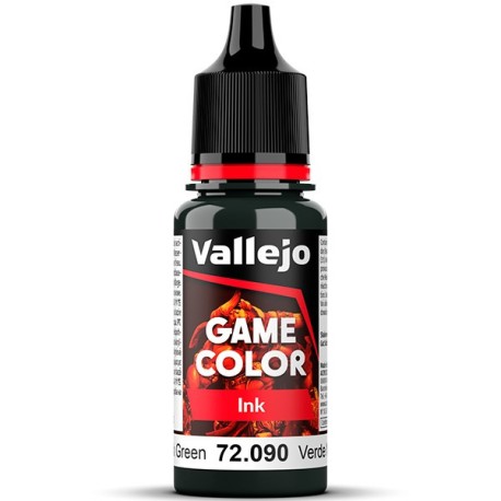 Acrilico Game Color, Tinta verde negro. Bote 17 ml. Marca Vallejo. Ref: 72.090.