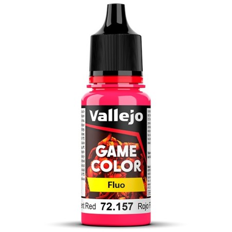 Acrilico Game Color, Fluo Rojo Fluorescente, New. Bote 18 ml. Marca Vallejo. Ref: 72.157, 72157.