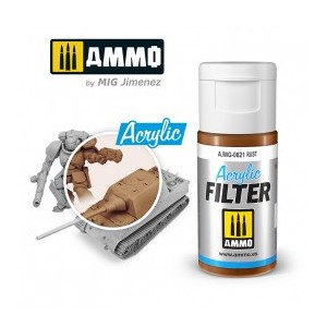 ACRYLIC FILTER  Oxido. Bote de 15 ml. Marca Ammo of Mig Jimenez. Ref: AMIG0821, 0821.