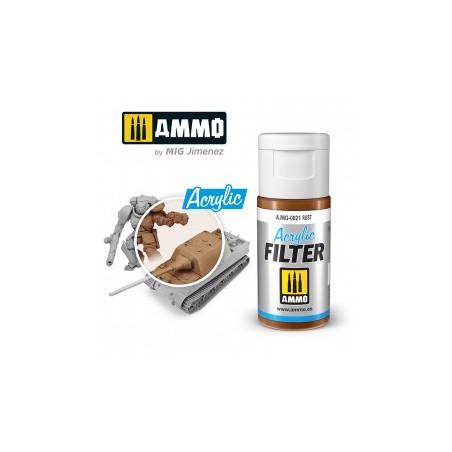 ACRYLIC FILTER  Oxido. Bote de 15 ml. Marca Ammo of Mig Jimenez. Ref: AMIG0821, 0821.