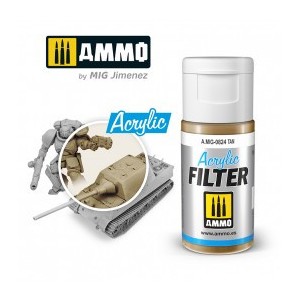 ACRYLIC FILTER  Tan. Bote de 15 ml. Marca Ammo of Mig Jimenez. Ref: AMIG0824, 0824.