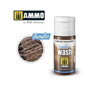 ACRYLIC WASH Tracks. Bote de 15 ml. Marca Ammo of Mig Jimenez. Ref: AMIG0702, 0702.
