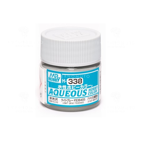 Mr.HOBBY AQUEOUS COLOR , GRIS CLARO FS36495 SATINADO. Bote 10 ml. Marca MR.Hobby. Ref: H338, 338.