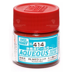 Mr.HOBBY AQUEOUS COLOR , ROJO RLM23 SATINADO. Bote 10 ml. Marca MR.Hobby. Ref: H414, 414.