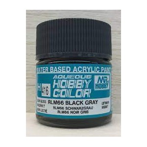 Mr.HOBBY AQUEOUS COLOR , GRIS NEGRO RLM66 SATINADO. Bote 10 ml. Marca MR.Hobby. Ref: H416, 416.