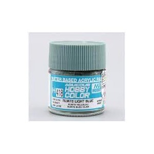 Mr.HOBBY AQUEOUS COLOR , AZUL CLARO RLM78 SATINADO. Bote 10 ml. Marca MR.Hobby. Ref: H418, 418.