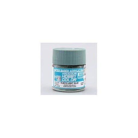 Mr.HOBBY AQUEOUS COLOR , AZUL CLARO RLM78 SATINADO. Bote 10 ml. Marca MR.Hobby. Ref: H418, 418.