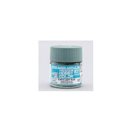 Mr.HOBBY AQUEOUS COLOR , AZUL CLARO RLM78 SATINADO. Bote 10 ml. Marca MR.Hobby. Ref: H418, 418.