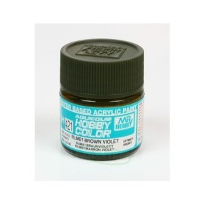 Mr.HOBBY AQUEOUS COLOR , MARRON VIOLETA RLM81 SATINADO. Bote 10 ml. Marca MR.Hobby. Ref: H421, 421.
