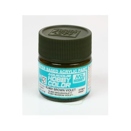 Mr.HOBBY AQUEOUS COLOR , MARRON VIOLETA RLM81 SATINADO. Bote 10 ml. Marca MR.Hobby. Ref: H421, 421.