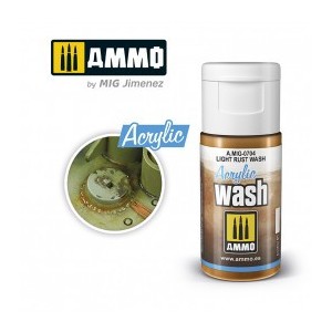 ACRYLIC WASH Lavado Óxido Claro. Bote de 15 ml. Marca Ammo of Mig Jimenez. Ref: AMIG0704, 0704.