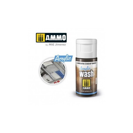 ACRYLIC WASH NAVE ESPACIAL. Bote de 15 ml. Marca Ammo of Mig Jimenez. Ref: AMIG0709, 0709.
