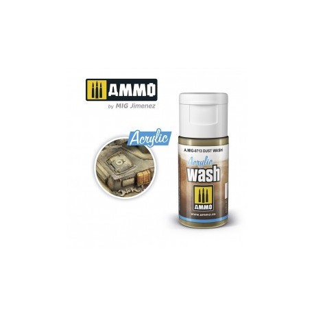 ACRYLIC WASH DUST, POLVO. Bote de 15 ml. Marca Ammo of Mig Jimenez. Ref: AMIG0713, 0713.