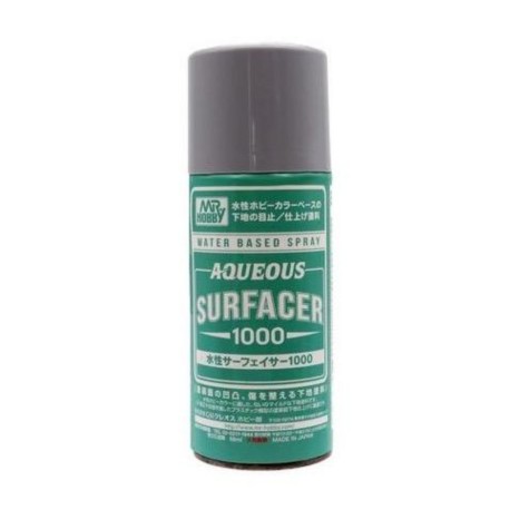 Aqueous grey Surfacer 1000 Spray. Bote 170 ml. Marca MR.Hobby. Ref: B611.