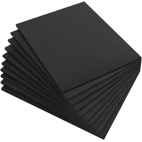 GOMA EVA 20X30 cm. Negra mate. 10uds. Marca Ociomodell. Ref: OM1006.