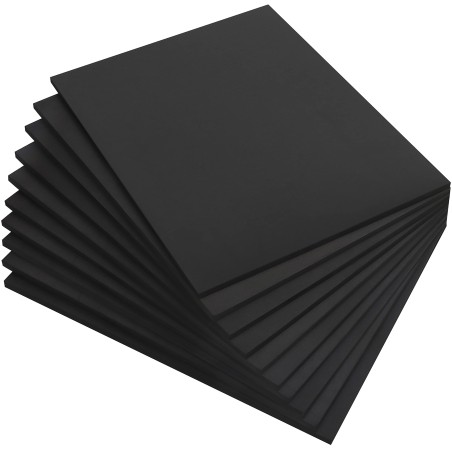 GOMA EVA 20X30 cm. Negra mate. 10uds. Marca Ociomodell. Ref: OM1006.