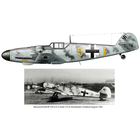 Caza MESSERSCHMIT BF-109 G-6 "Escuadrilla 9/JG26, 10 aviones", Junio 1943. Escala 1:48. Marca Trenmilitaria. Ref: 000_7033.