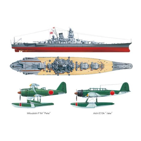 Musashi Japanese Battleship. Escala: 1:350. Marca: Tamiya. Ref: 78031.