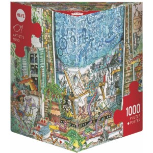 Artist’s Mind, Cartoon im Dreieck. Puzzle Vertical, 1000 pz. Marca Heye. Ref: 29932.