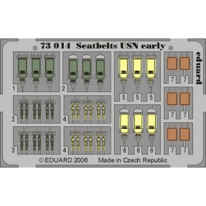 Cinturones de seguridad USN early, Escala: 1:72. Marca Eduard. Ref: 73014.