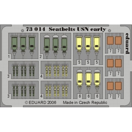 Cinturones de seguridad USN early, Escala: 1:72. Marca Eduard. Ref: 73014.