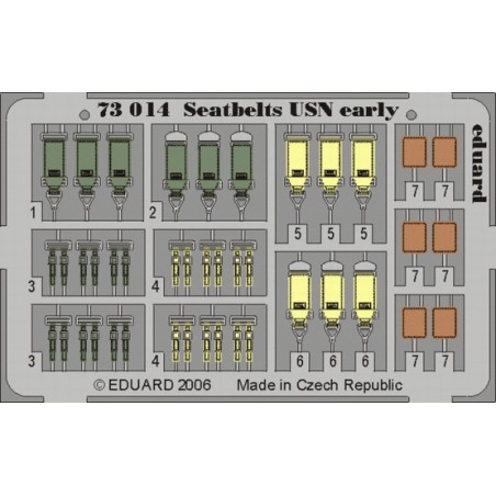 Cinturones de seguridad USN early, Escala: 1:72. Marca Eduard. Ref: 73014.