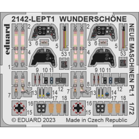 Bf 109F-2, Bf 109F-4. Wunderschöne neue Maschinen Pt.1 PE-set, Escala: 1:72. Marca Eduard. Ref: 2142-LEPT.