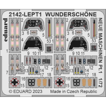 Bf 109F-2, Bf 109F-4. Wunderschöne neue Maschinen Pt.1 PE-set, Escala: 1:72. Marca Eduard. Ref: 2142-LEPT.